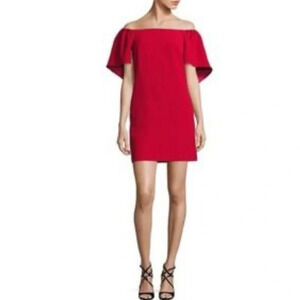 Trina Turk size 0 off the shoulder little red mini dress excellent condition